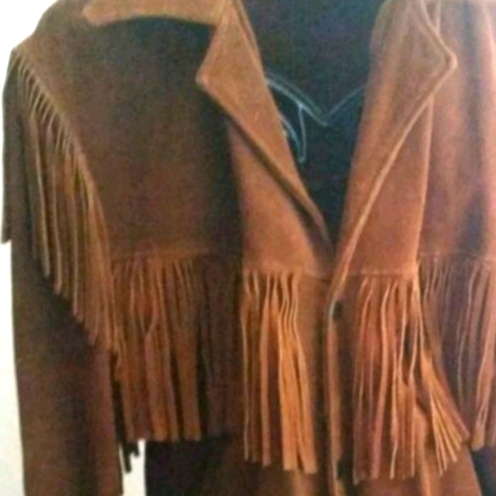 Vintage fringe leather jacket